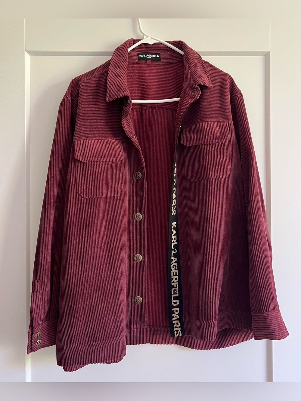 Karl Lagerfeld Corduroy Jacket in Deep Burgundy